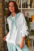 Terry B Lantern Sleeve Sweatshirt White